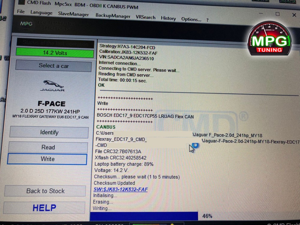 A professional jaguar remap by mpg tuning